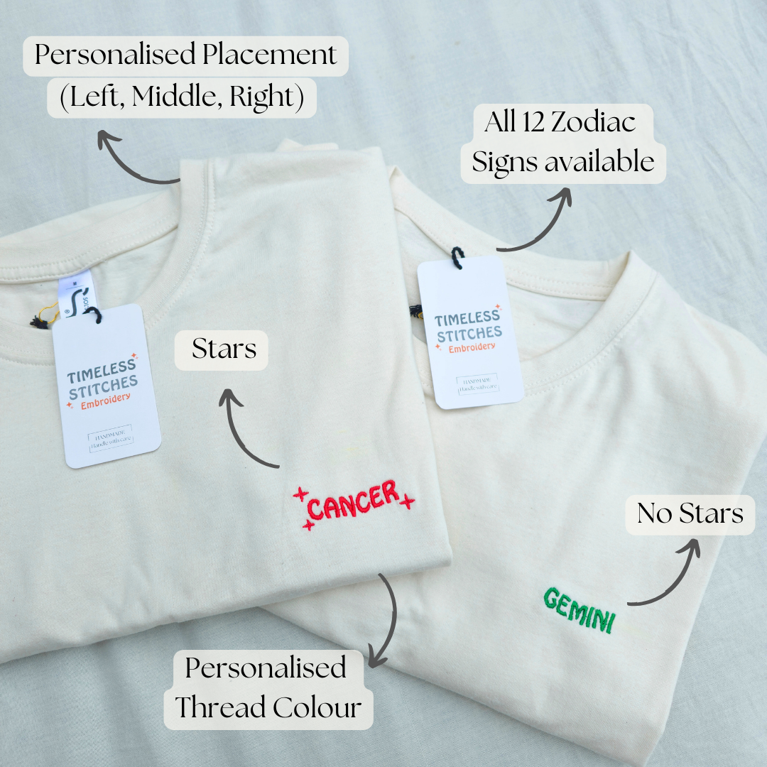 Zodiac Embroidered T-Shirt